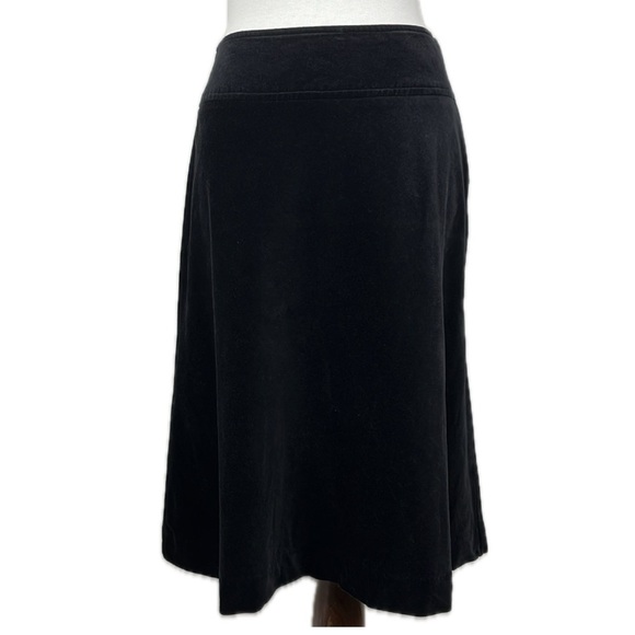 MERONA 100% Cotton Black Velvet A-Line Skirt Sz 6 Classic Timeless Preppy Staple - Picture 1 of 13